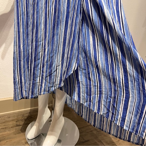 TOMMY BAHAMA Women's Divine Lines Maxi Slit Skirt White Blue Boho Stripe Size 2 - Picture 8 of 11